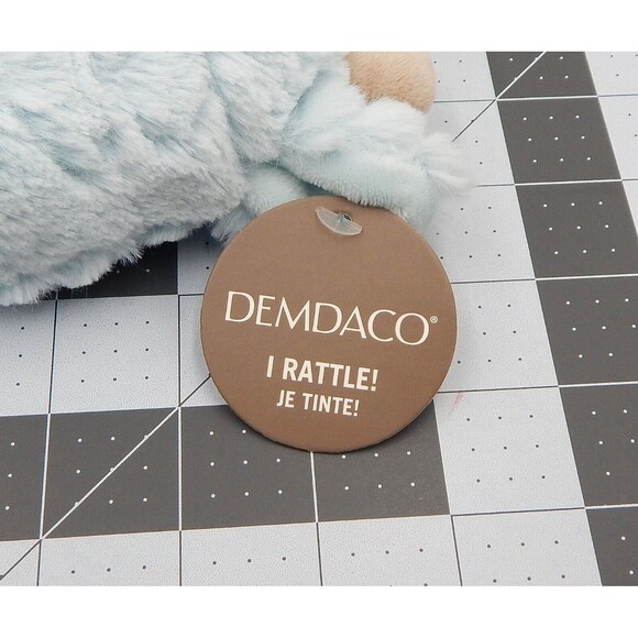 Demdaco Griffin Giraffe Rattle Blankie Baby Boy Blue Plush Lovey Blanket Tags - Picture 4 of 8